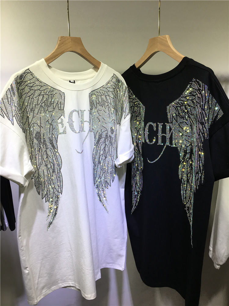 L-4XL Oversize Rhinestone Ange - Streetwear Clothing Brands reseña y precio