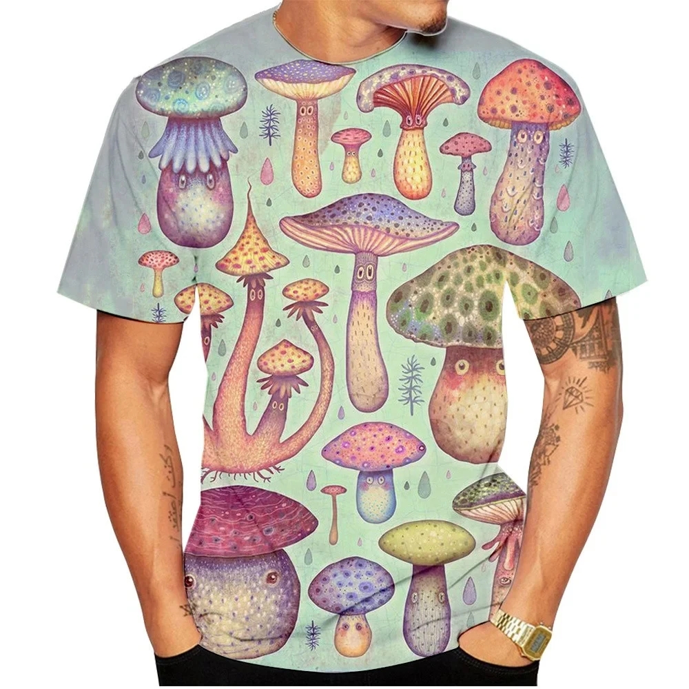 Men T-shirt Retro Mushroom Tee - Streetwear Brand T Shirt reseña y precio