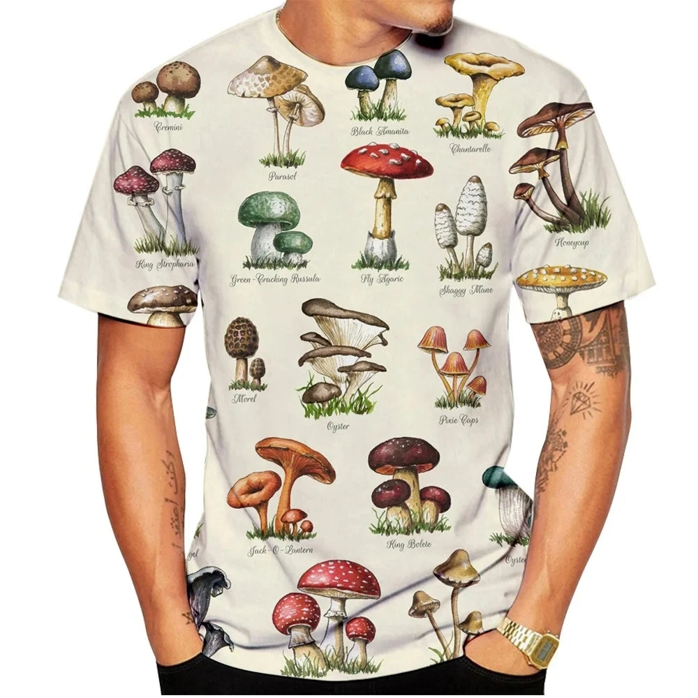 Men T-shirt Retro Mushroom Tee - Streetwear Brand T Shirt reseña y precio