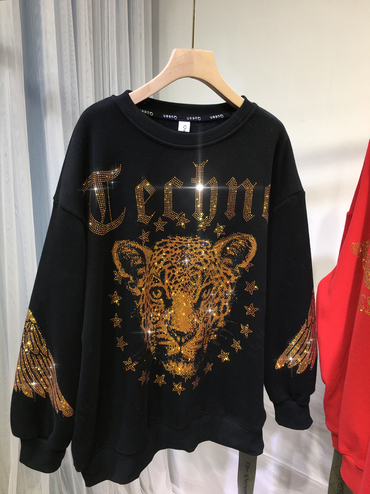 Leopard Rhinestones L-4XL Plus - Streetwear Clothing Brand reseña y precio